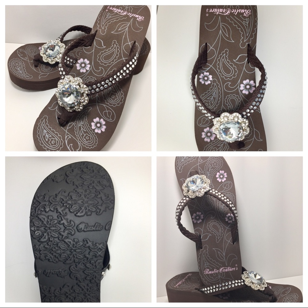 Bling Flip Flop - Rhinestone Flower
